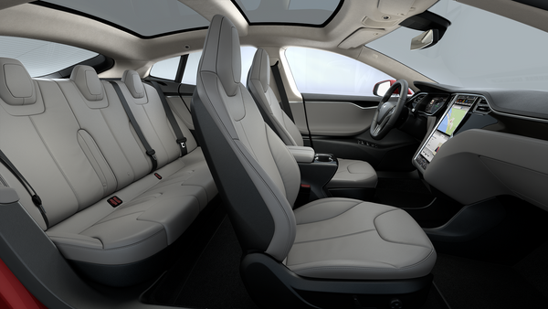 Tesla Model S cabin wide interior
