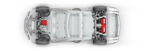 Tesla dual-motor chassis layout